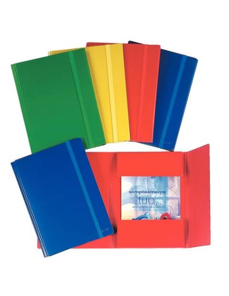 Cartella in presspan a tre lembi con elastico Esselte C44 formato 25x35 cm conf. da 10 pezzi Esselte giallo -