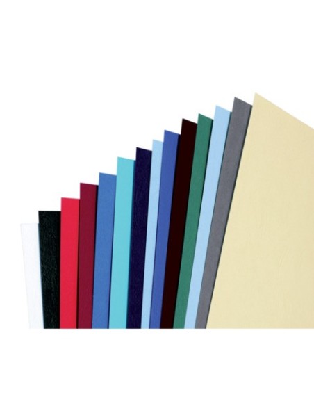 Copertine per rilegatura GBC Leathergrain cartoncino goffr. A4 blu scuro conf da 100 copertine - CE040029