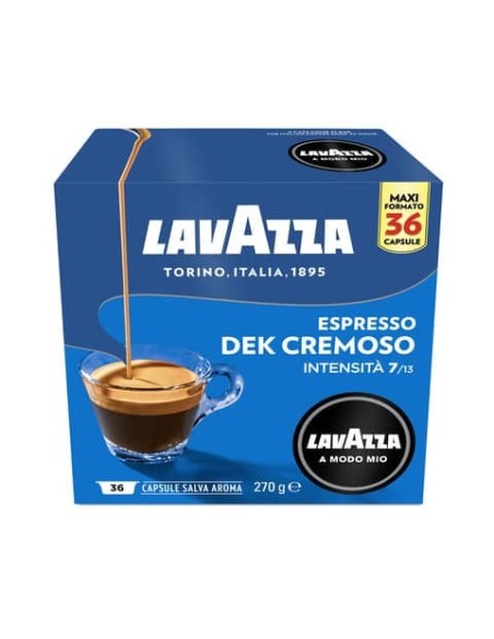 Caffè in cialde Lavazza Astuccio 36 capsule A Modo Mio Dek Cremoso 8272