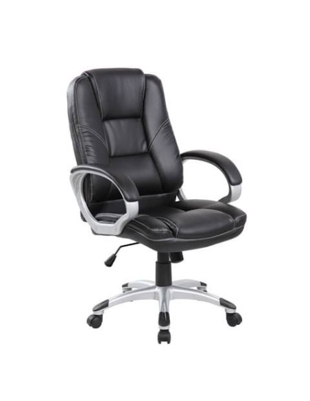 Poltrona direzionale con braccioli Serena Group Boston - rivestimento in PU (ecopelle) nero - E9258H