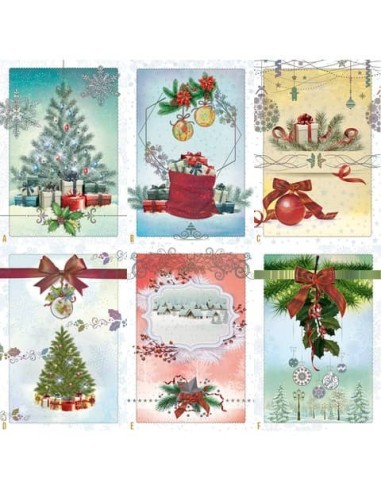 Biglietti augurali Natalizi glitterati 12x18 cm - conf. 6 pz Biembi B2X202C61