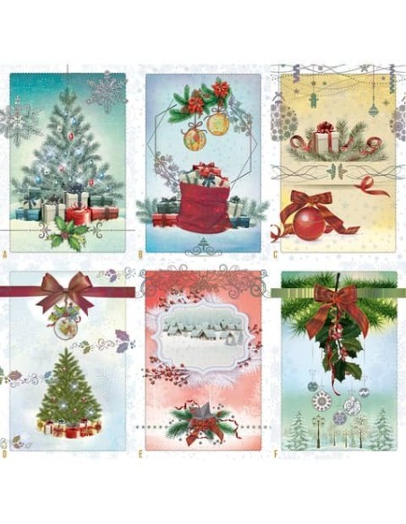 Biglietti augurali Natalizi glitterati 12x18 cm - conf. 6 pz Biembi B2X202C61