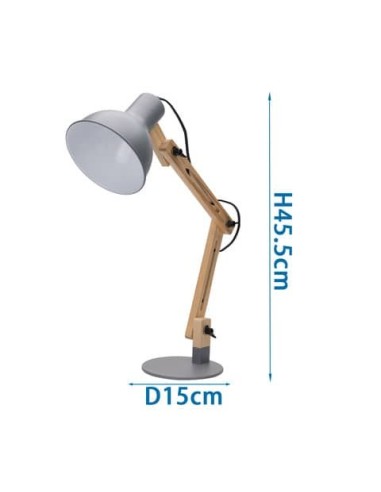 Lampada da scrivania pieghevole legno E27 Aigostar grigia 218188