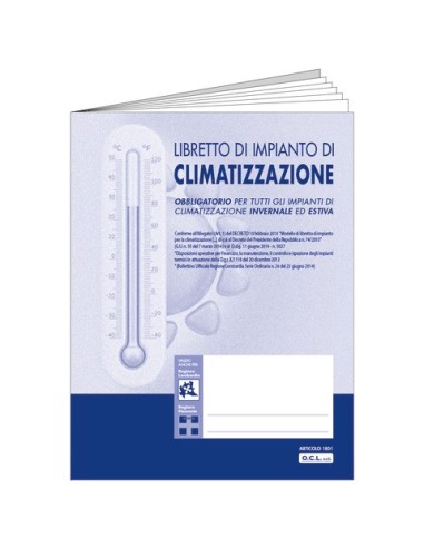 Libretto di impianto per la climatizzazione estiva e invernale All-in-1 O.C.L. - A4 - in 3 copie - 1801