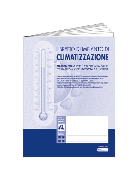 Libretto di impianto per la climatizzazione estiva e invernale All-in-1 O.C.L. - A4 - in 3 copie - 1801