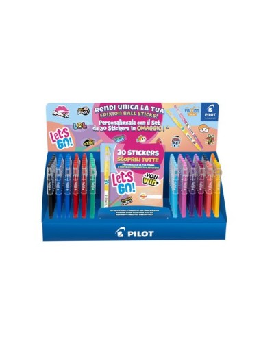 Espositore 96 penne a sfera cancellabili Pilot Frixion Ball Sticks 0