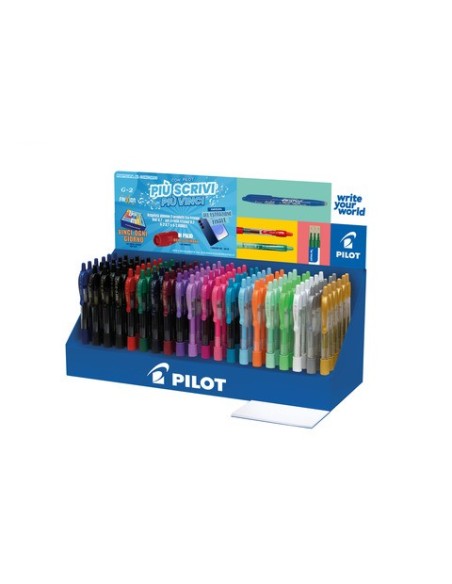 Espositore 120 penne roller con inchiostro a gel Pilot Mix Colors colori assortiti - 010158