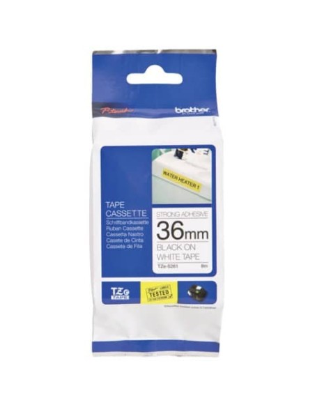 Nastro laminato Brother per etichettarice - 36 mm x 8 m - nero/bianco - TZe-261