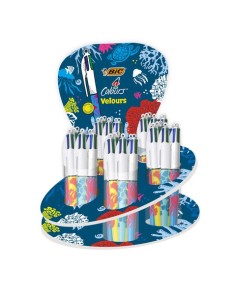 Espositore 60 penne a sfera BIC 4 Colours Velours colori assortiti 996794