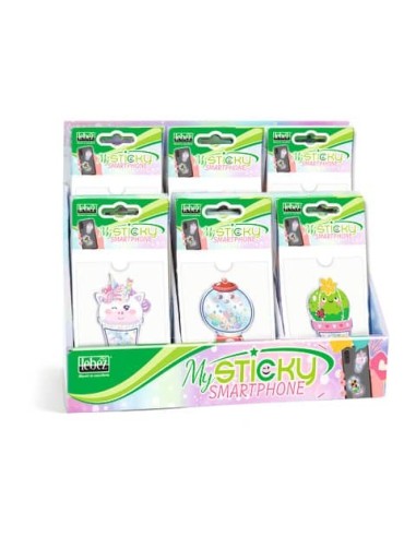 Espositore da banco 48 Stickers gommati Lebez Paillettes 6 soggetti assortiti A919