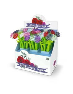 Espositore 36 penne a sfera Lebez Glass Rose inchiostro blu 81884