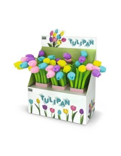 Espositore 36 penne a sfera Lebez Tulipan inchiostro blu 81495