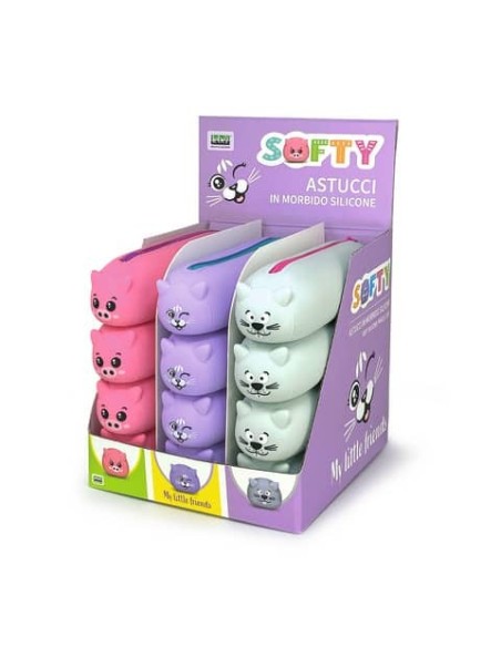 Espositore 12 taschette silicone Lebez Softy 3 soggetti assortiti 81957