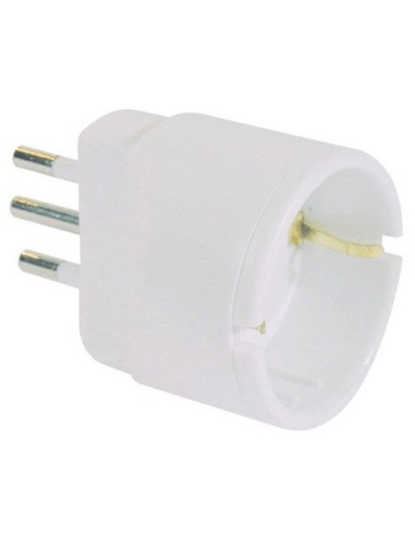 Adattatore di rete spina 2P+T 10A presa schuko MKC bianco 492517922