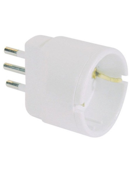 Adattatore di rete spina 2P+T 10A presa schuko MKC bianco 492517922