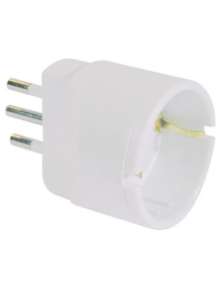 Adattatore di rete spina 2P+T 16A presa schuko MKC bianco 492517923