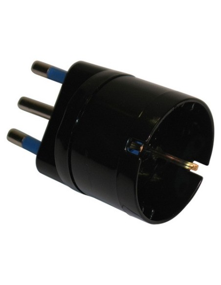 Adattatore di rete spina 2P+T 16A presa schuko MKC nero 492518358