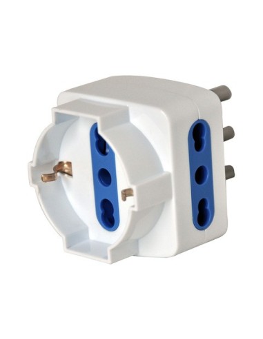 Adattatore di rete triplo e presa Schuko bianco MKC con 2 prese 16A 492518068