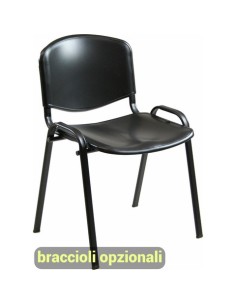 Sedia visitatore a 4 gambe Unisit Dado D5PS - struttura nera - PPL nero - conf. 2 pz - D5PS/2/NE