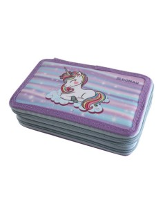 Astuccio a 3 zip Donau fantasia unicorno - conf. da 3 pezzi - 322245019