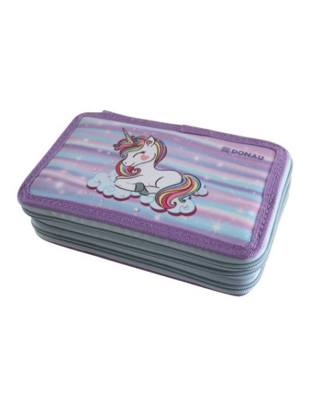 Astuccio a 3 zip Donau fantasia unicorno - conf. da 3 pezzi - 322245019