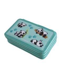 Astuccio a 3 zip Donau fantasia panda - conf. da 3 pezzi - 322245021