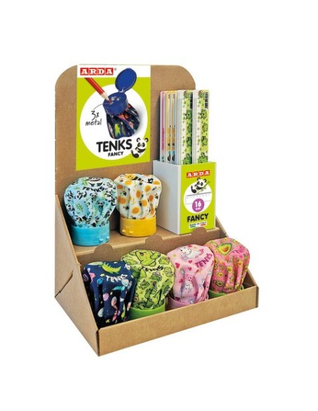 Espositore 24 temperamatite e 24 righelli Arda Tenks Fancy fantasie assortite - 1650001