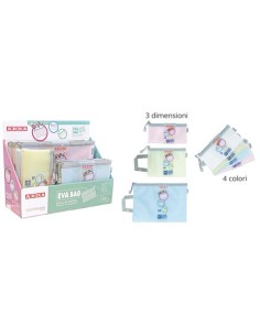 Espositore 36 bustine in EVA con Zip Arda KeepColour Pastel colori assortiti 0264EXP