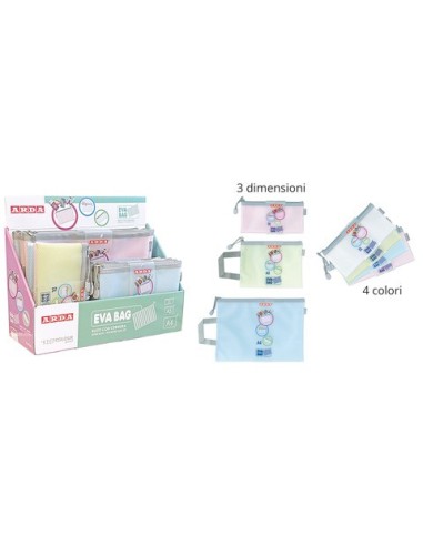 Espositore 36 bustine in EVA con Zip Arda KeepColour Pastel colori assortiti 0264EXP