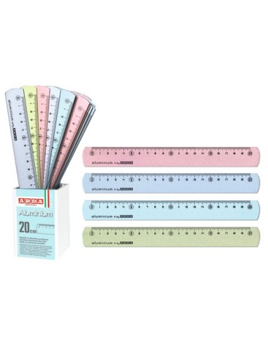 Barattolo 24 righelli 20 cm in alluminio Arda Frost colori assortiti 17820COLBAR