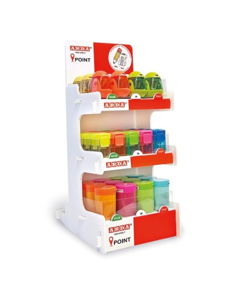 Espositore 76 temperamatite Arda colori assortiti 170001