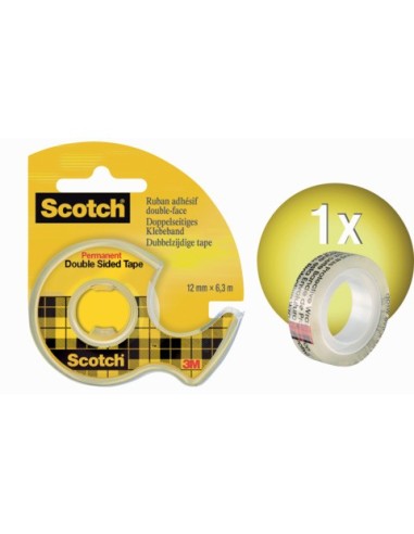 Nastro biadesivo Scotch® 136D SOEU trasparente con dispenser a chiocciola 12