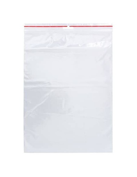 Buste trasparenti chiusura grip in LDPE 50 μm Q-Connect idonee al contatto alimentare  - conf. 1000 pz - 23x32 cm