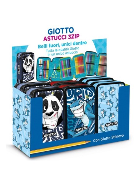 Espositore 6 astucci 3 zip Giotto Cryptopuppets collezione Stilnovo fantasie assortite - F964500