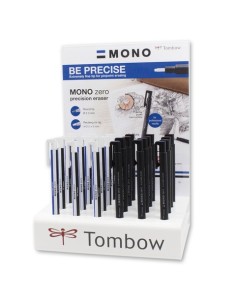 Espositore 24 gomme di precisione Tombow Mono Zero - 2 punte e 2 colori assortiti PEH-KU-24P