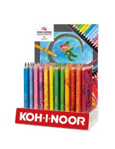 Espositore 72 matitoni Koh-I-Noor Magic triangolari con mina multicolore - colori assortiti - H3408-72ESP
