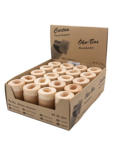 Espositore 20 temperamatite in legno 2 fori Kum con serbatoio - colori assortiti - K1070701