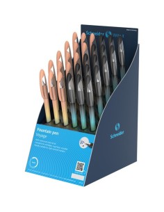 Espositore 30 penne stilografiche cancellabili Schneider Voyage tratto M inchiostro blu royal - P307042