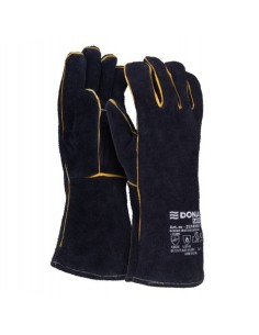 Guanti da lavoro per saldatura MIG in pelle bovina Donau Safety nero conf. 12 pz Tg. 10/XL - 32185631-10