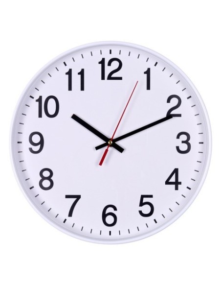 Orologio da parete in plastica Office Products Ø 34 cm bianco 13223411-14