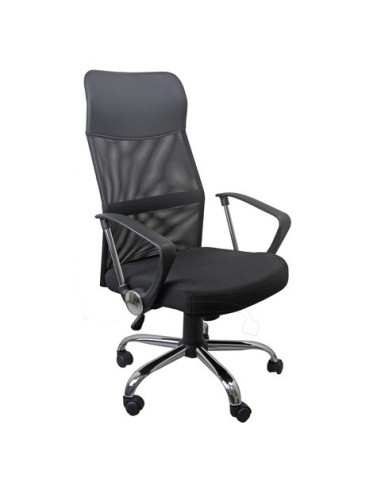 Poltrona direzionale Unisit CH5 Eco smart schienale in rete e braccioli nero CH5/KN