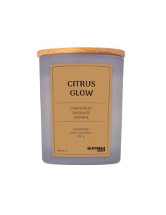 Candela di soia in vaso di vetro con coperchio in legno Donau Home 200 g Citrus Glow - 45361411-10