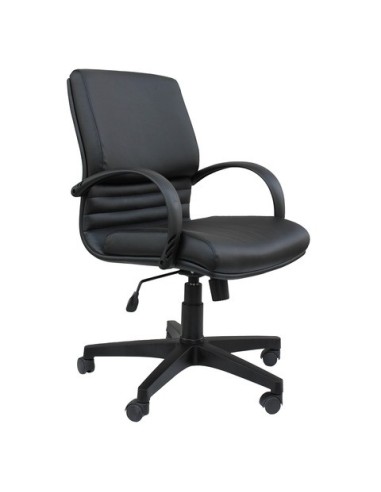 Poltrona direzionale Unisit Cygnus rivestimento sky nero schienale fisso basso - CYD/KN