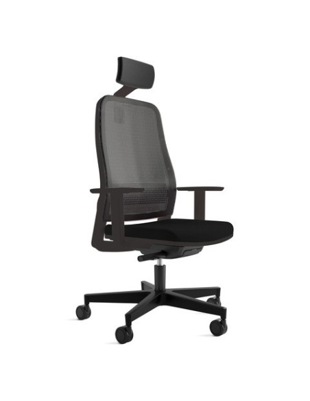 Seduta semi-direzionale schienale in rete nero braccioli e poggiatesta Unisit Titan sedile tessuto Chili nero -