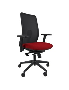 Seduta operativa Unisit Argo con braccioli e schienale in rete rosso ARA/BRF/SLR