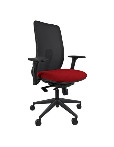 Seduta operativa Unisit Argo con braccioli e schienale in rete rosso ARA/BRF/SLR