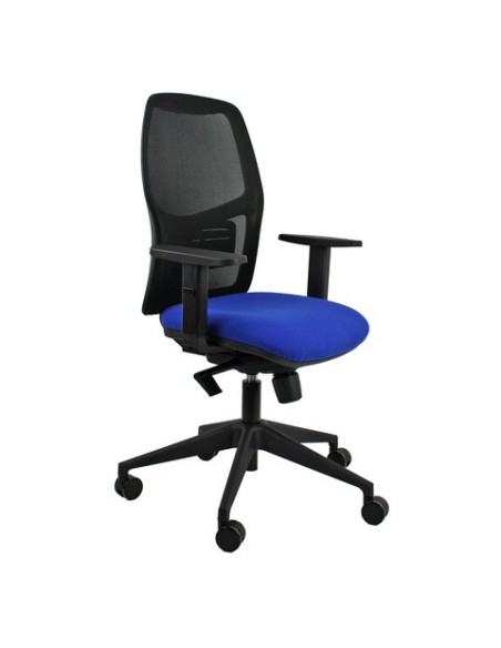 Seduta operativa con schienale in rete con braccioli Unisit Q3 rivest. ignifugo blu - HUQ3/BRF/IB