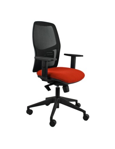 Seduta operativa con schienale in rete con braccioli Unisit Q3 rivest. ignifugo rosso - HUQ3/BRF/IR