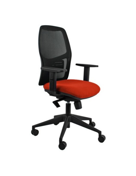 Seduta operativa con schienale in rete con braccioli Unisit Q3 rivest. ignifugo rosso - HUQ3/BRF/IR
