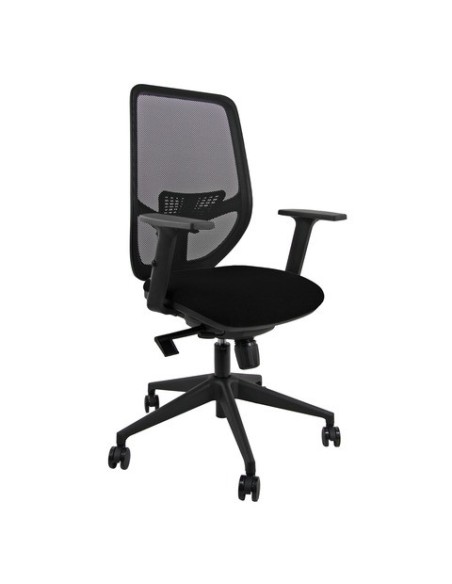 Seduta operativa Unisit Aria schienale in rete sedile in tessuto ignifugo con braccioli nero - AZA/BRF/IN